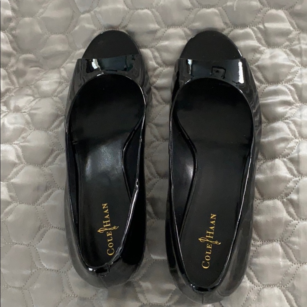 Cole Haan open toe shoes in patent leather